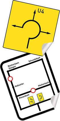 Druckerei reflektierende Folien Straßenverkehr günstig Druck reflektierende Folie Güteverkehrszeichen Wegweiser Verkehrszeichen, Umleitung DIN 67520 DIN 6171 RAL