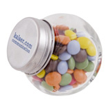 Mini Bonbonglas gefüllt Deckel farbig bedruckt Werbegeschenk